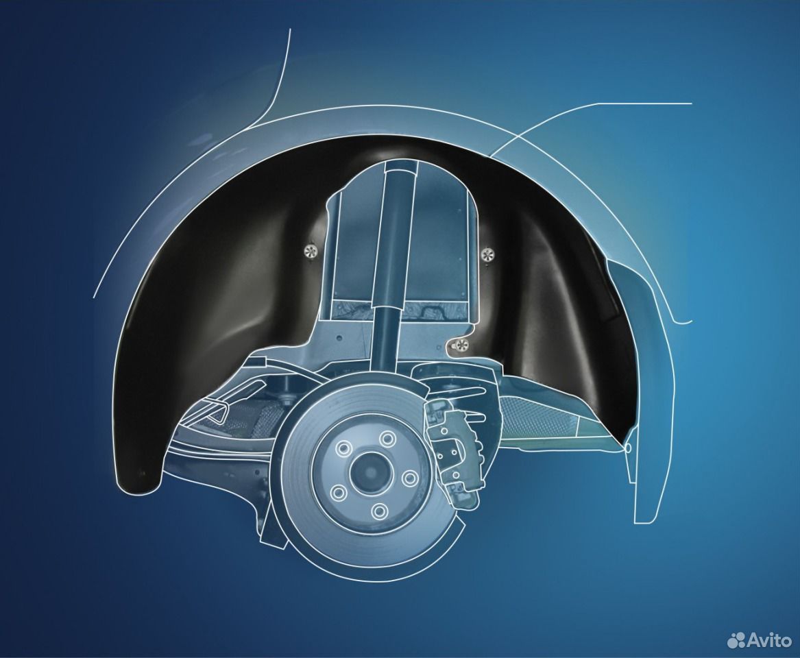 Подкрылки задние на hyundai Solaris (хэтчбек)