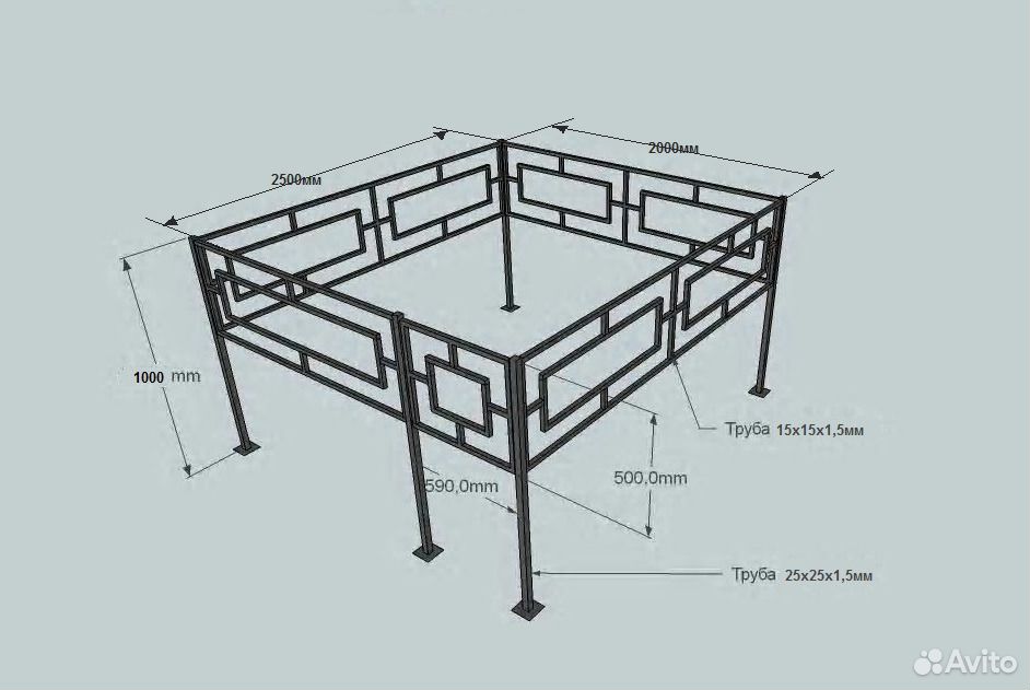 Чертеж ограды на кладбище с размерами
