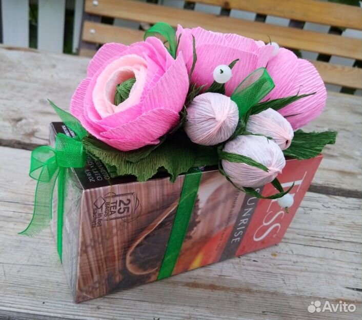 Чай с цветами из конфет купить на Зозу.ру - фотография № 4