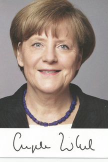 Автограф канцлера Германии Ангелы Меркель