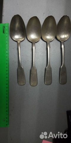 Ложка столовая серебро 84 проба 4 шт