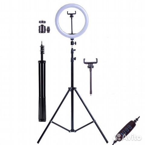 Кольцевая лампа 27см с пультом + Штатив