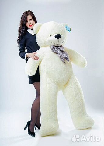 Большой мишка плюшевый 160см белый. Медведь Омск