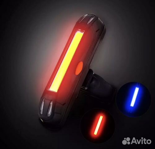 Фонарь задний на батарейках синий+красный+фиолет