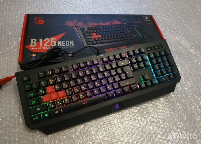 Клавиатура игровая A4Tech Bloody B125n neon