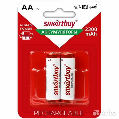 Аккумулятор smartbuy AA, 2300 mA*h, Ni-MH, 53979