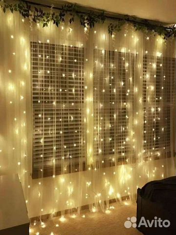Гирлянда штора занавес