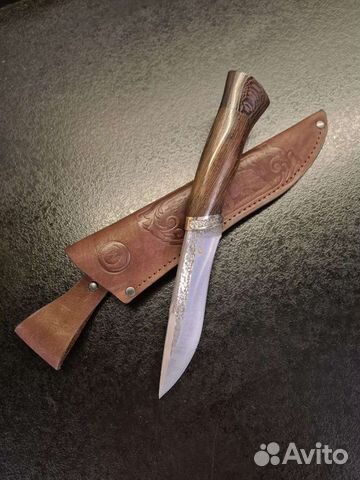 Кованый нож 95Х18 со следами ковки ручка венге лит