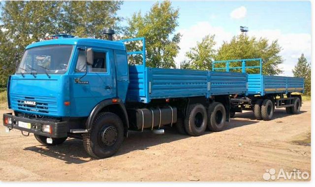 Услуги камаза с прицепом. лесовоз