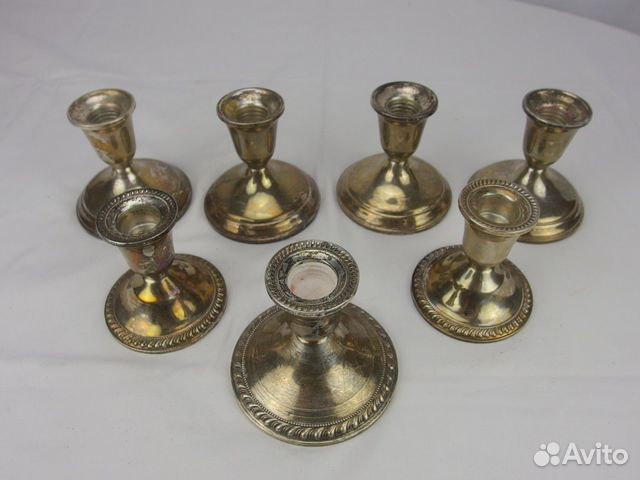 7 подсвечников из серебра 925 пробы