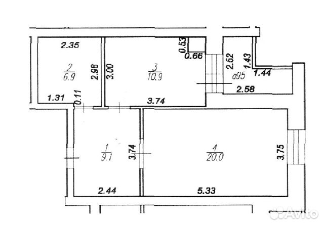 1-к квартира, 52 м², 7/10 эт. 1-к квартира, 52 м², 7/10 эт.