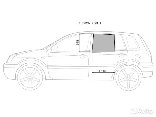 Заднее боковое стекло на а/м Ford Fusion 2002-2018