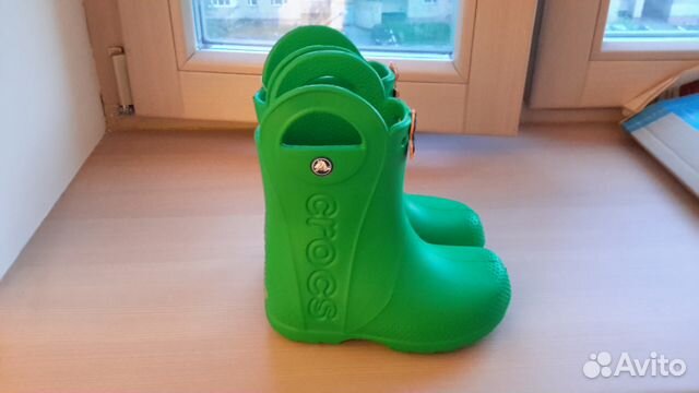 Новые резиновые сапоги Crocs C10 зеленые Новые резиновые сапоги Crocs C10 зеленые