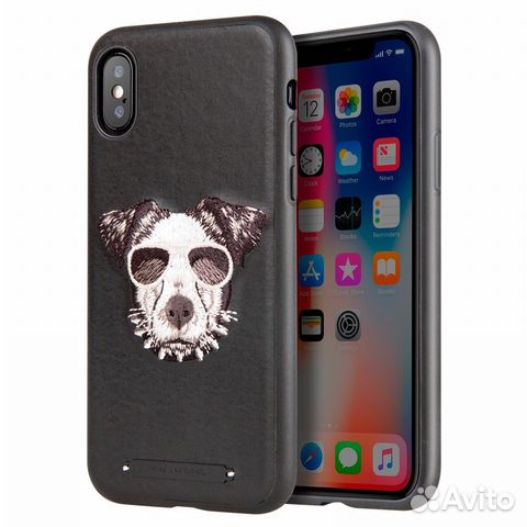 Чехол кожаный Viva Madrid для iPhone X Culto Dog