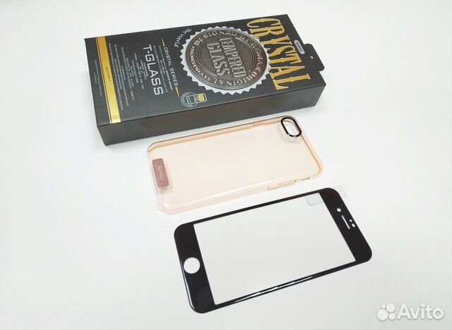 Защитное Стекло с чехлом iPhone 7 Remax Crystal