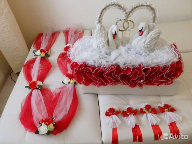 Свадебные Украшения на машину/лебеди/кольца/ленты