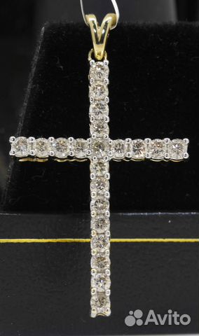 Золотой крест с бриллиантами 1,30 карат по Тиффани Золотой крест с бриллиантами 1,30 карат по Тиффани