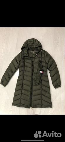 tommy hilfiger chevron quilted puffer coat