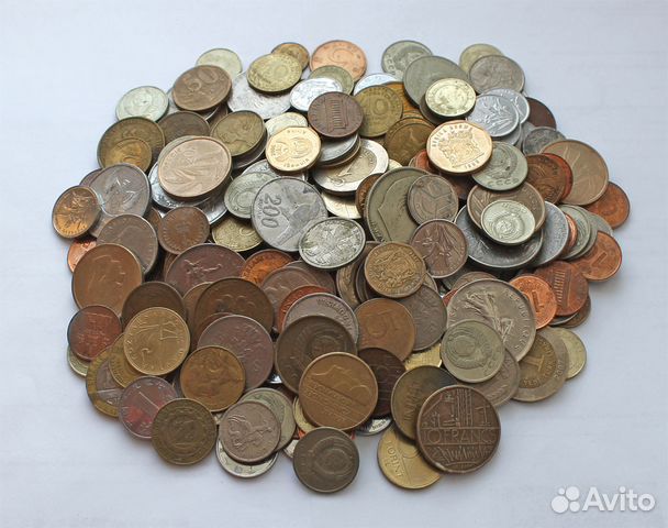 1 кг разных монет, русские и иностранные микс