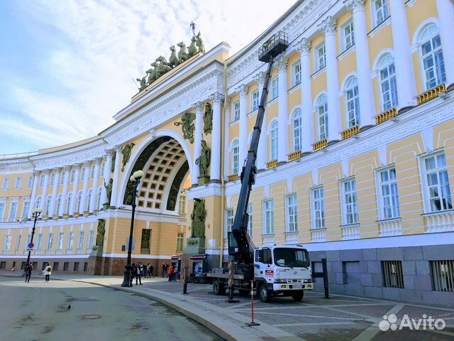 Аренда Автовышки 12-50 метров с большой люлькой Аренда Автовышки 12-50 метров с большой люлькой