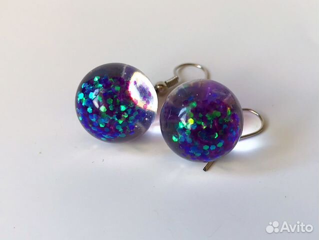 Серьги сферы блёстки Серьги сферы блёстки