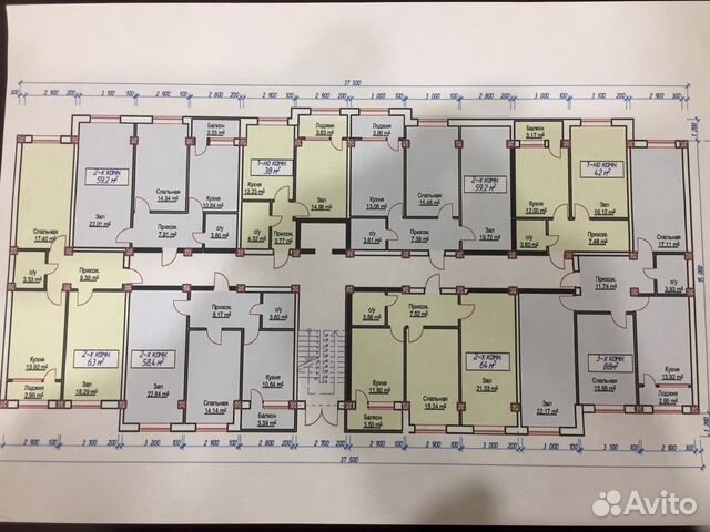 2-к квартира, 60 м², 10/11 эт.