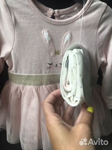 Платье новое р.62 с колготками