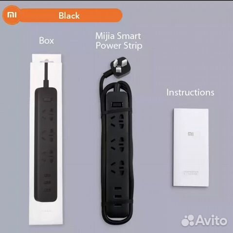 Сетевой фильтр Xiaomi Power Strip + переходник