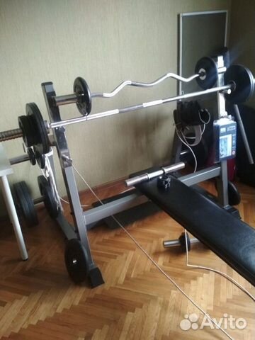 Скамья для жима лёжа с грифом блинами и тп Скамья для жима лёжа с грифом блинами и тп