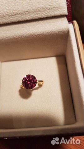 Золотое кольцо с цирконом гиацинт