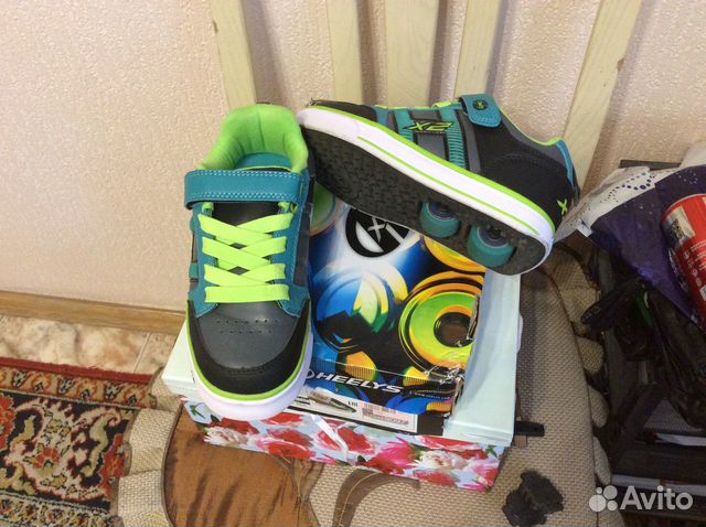 Роликовые кроссовки heelys 21см 2 колеса светодиод