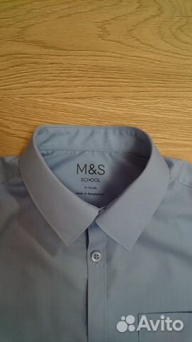 Рубашка школьная Marks&Spencer 11-12, голубая