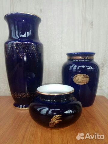 Вазы, кобальт. лфз, 50-е годы Вазы, кобальт. лфз, 50-е годы