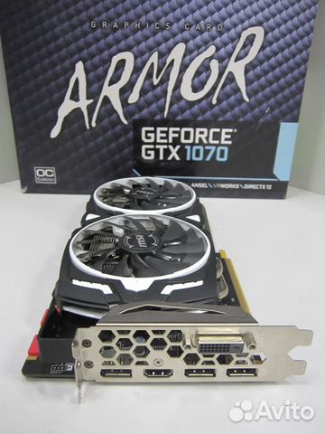Видеокарта 8Gb Msi GeForce GTX1070 Armor 8G OC