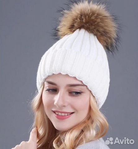 Шапка Новая с меховым помпоном зима
