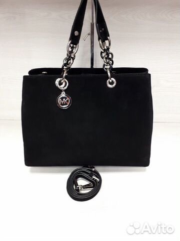 Сумка Michael Kors Cynthia Замшевая Черная Майкл