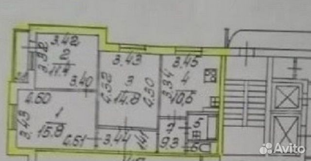 3-к квартира, 66.8 м², 6/12 эт.