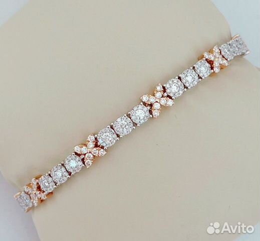 Золотой браслет с бриллиантами 3.45Ct