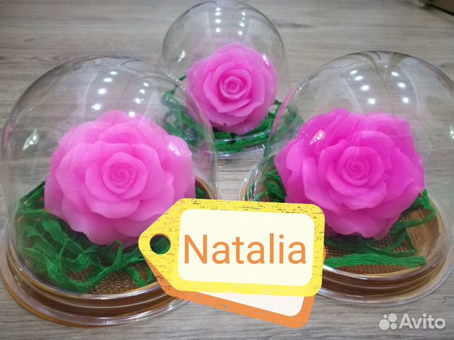 Мыло ручной работы - Роза в куполе