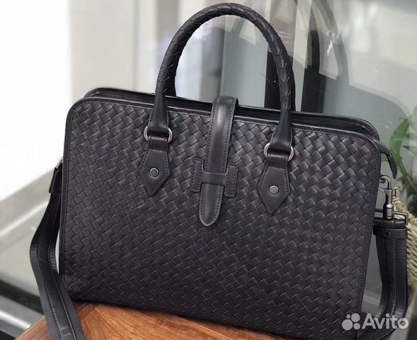 Портфель мужской из плетёной кожи телёнка Портфель мужской из плетёной кожи телёнка