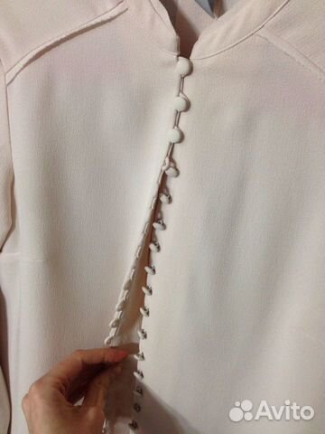 Кремовая блуза рубашка из крепа H&M