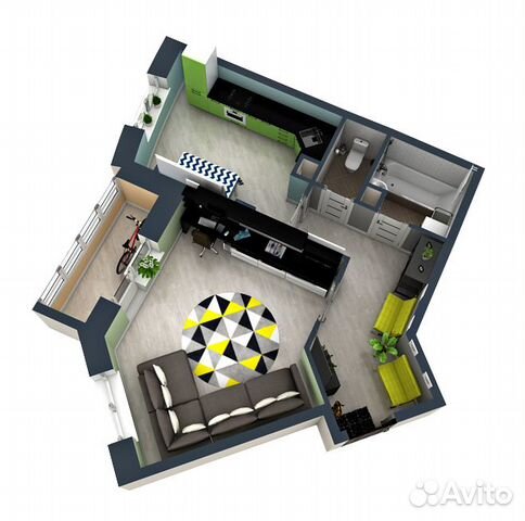 1-к квартира, 46.4 м², 14/15 эт.