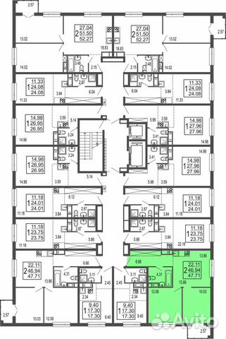 2-к квартира, 47.7 м², 2/17 эт.