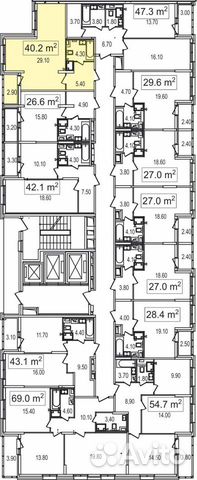 1-к квартира, 40.2 м², 17/25 эт. 1-к квартира, 40.2 м², 17/25 эт.
