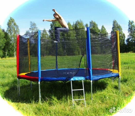 Батут 305 см. для дачи детский - с сеткой