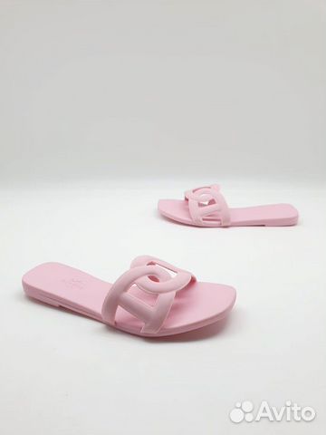 Шлепки шлепанцы сланцы кожаные розовые гермес Шлепки шлепанцы сланцы кожаные розовые гермес