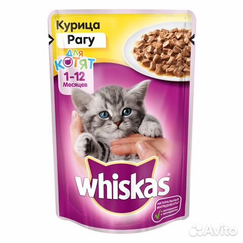 Корм для котят Whiskas курица рагу пауч 85г