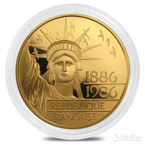 Золото 100 франков 1986 Франция очень редкая proof