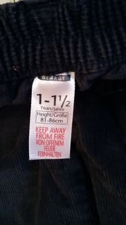 Брюки вельвет 80р как новые