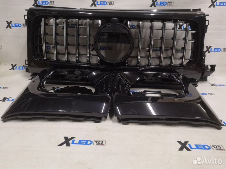 Решетка радиатора+очки под фары Mercedes W464 AMG